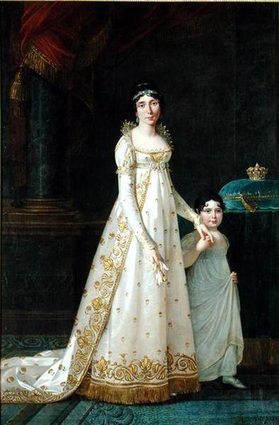 Robert Lefevre Queen of Naples with her daughter Zenaide Bonaparte Germany oil painting art